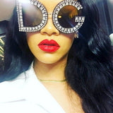 Fashion Crystal Diamond Round Sunglasses