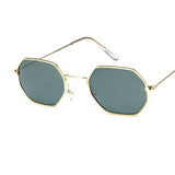 Fashion Women Sunglasses Small frame polygon Clear lens Sunglasses Brand Designer Men Sun Glasses Hexagon Metal Frame