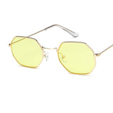 Fashion Women Sunglasses Small frame polygon Clear lens Sunglasses Brand Designer Men Sun Glasses Hexagon Metal Frame