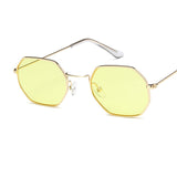 Fashion Women Sunglasses Small frame polygon Clear lens Sunglasses Brand Designer Men Sun Glasses Hexagon Metal Frame
