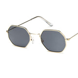 Fashion Women Sunglasses Small frame polygon Clear lens Sunglasses Brand Designer Men Sun Glasses Hexagon Metal Frame