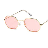 Fashion Women Sunglasses Small frame polygon Clear lens Sunglasses Brand Designer Men Sun Glasses Hexagon Metal Frame