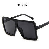 Oversized Sunglasses Women Brand Designer Big Frame Square Black Sunglasses