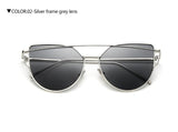 CHUN Hot Sale Mirror Flat Lens Women Cat Eye Sunglasses