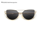 CHUN Hot Sale Mirror Flat Lens Women Cat Eye Sunglasses