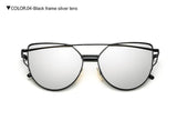 CHUN Hot Sale Mirror Flat Lens Women Cat Eye Sunglasses