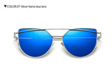 CHUN Hot Sale Mirror Flat Lens Women Cat Eye Sunglasses
