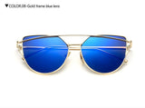 CHUN Hot Sale Mirror Flat Lens Women Cat Eye Sunglasses