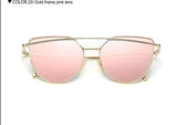 CHUN Hot Sale Mirror Flat Lens Women Cat Eye Sunglasses
