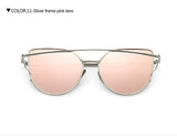 CHUN Hot Sale Mirror Flat Lens Women Cat Eye Sunglasses