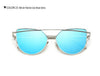 CHUN Hot Sale Mirror Flat Lens Women Cat Eye Sunglasses