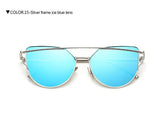 CHUN Hot Sale Mirror Flat Lens Women Cat Eye Sunglasses