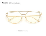 CHUN Hot Sale Mirror Flat Lens Women Cat Eye Sunglasses